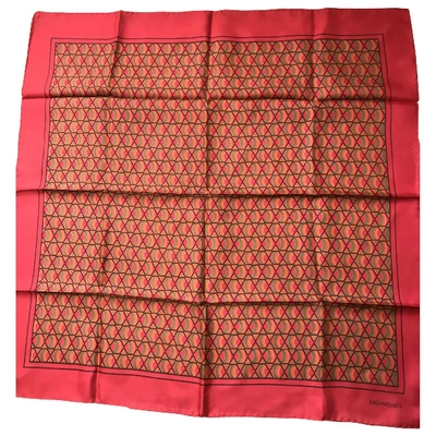 Pre-owned Saint Laurent Silk Handkerchief In Red