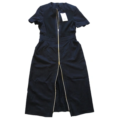 Pre-owned Tara Jarmon Wool Mid-length Dress In Navy