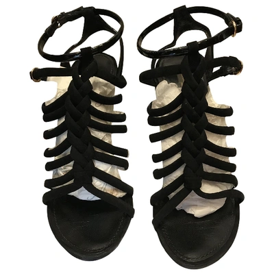 Pre-owned Louis Vuitton Leather Sandals In Black