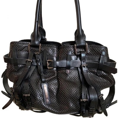 Pre-owned Burberry Leather Handbag In Black