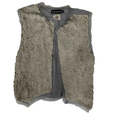 Pre-owned Antik Batik Leather Vest In Grey