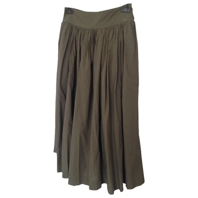 Pre-owned Woolrich Maxi Skirt In Green
