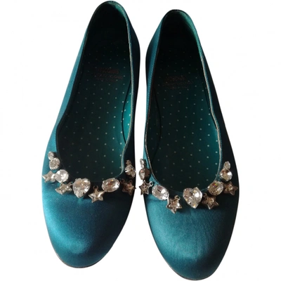 Pre-owned Moschino Cheap And Chic Cloth Ballet Flats In Turquoise