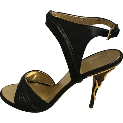 Pre-owned Escada Leather Sandals In Black