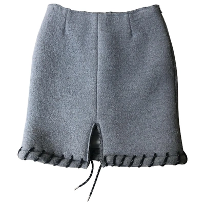 Pre-owned Acne Studios Wool Mini Skirt In Blue
