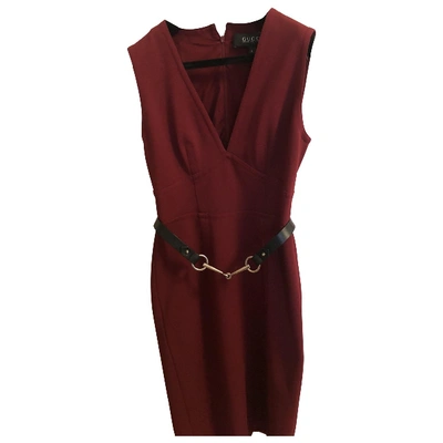 Pre-owned Gucci Mid-length Dress In Burgundy