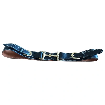 Pre-owned Buffalo Leather Belt In Black