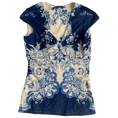 Pre-owned Roberto Cavalli Blue Synthetic Top