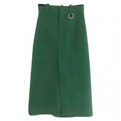 Pre-owned Balenciaga Wool Mid-length Skirt In Green