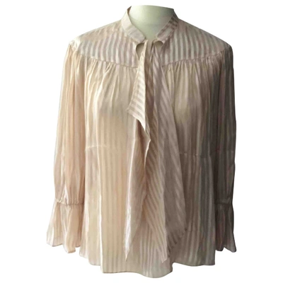 Pre-owned Alice And Olivia Silk Blouse In Beige
