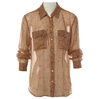 Pre-owned Equipment Silk Blouse In Beige