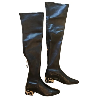 Pre-owned Francesco Russo Leather Boots In Black