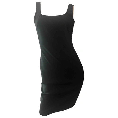 Pre-owned Versace Wool Mid-length Dress In Black