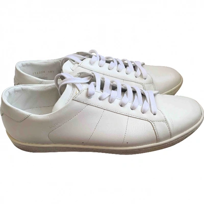 Pre-owned Saint Laurent Court Leather Trainers In White