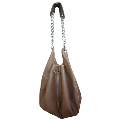 Pre-owned Paule Ka Leather Handbag In Camel