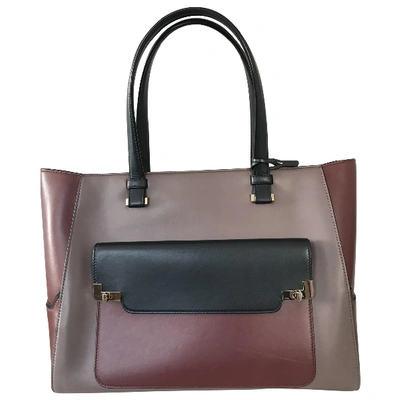 Pre-owned Lancel Leather Handbag In Burgundy