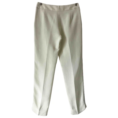 Pre-owned Giambattista Valli Silk Carot Pants In Ecru