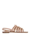 Moschino Toe Strap Sandals In Beige