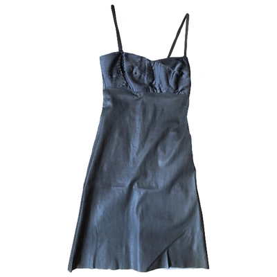 Pre-owned Jitrois Leather Mini Dress In Grey