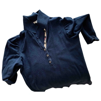Pre-owned Burberry Blue Cotton Top
