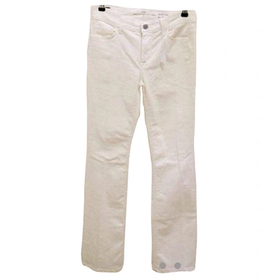 Pre-owned 7 For All Mankind White Cotton - Elasthane Jeans