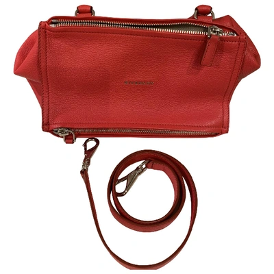 Pre-owned Givenchy Pandora Leather Handbag In Red