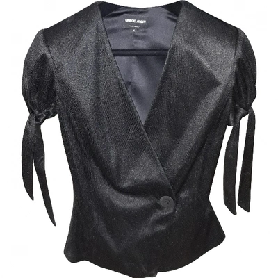 Pre-owned Giorgio Armani Silk Short Vest In Black