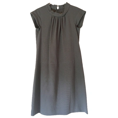 Pre-owned Burberry Wool Mid-length Dress In Grey