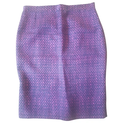 Pre-owned Carolina Herrera Silk Mid-length Skirt In Purple