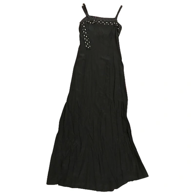 Pre-owned Philosophy Di Alberta Ferretti Silk Maxi Dress In Black