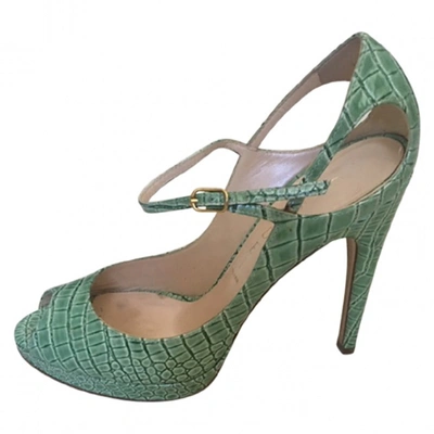 Pre-owned Casadei Leather Sandals In Green