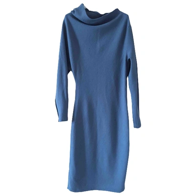 Pre-owned Lanvin Wool Mid-length Dress In Blue