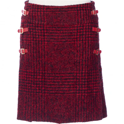 Pre-owned Dolce & Gabbana Red Wool Skirt