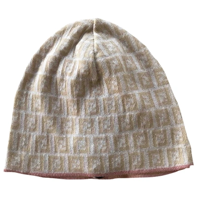 Pre-owned Fendi Beanie In Beige