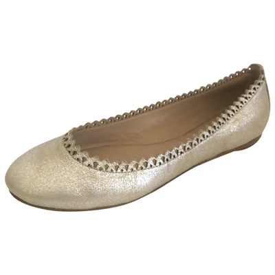 Pre-owned Belle Sigerson Morrison Leather Ballet Flats In Gold