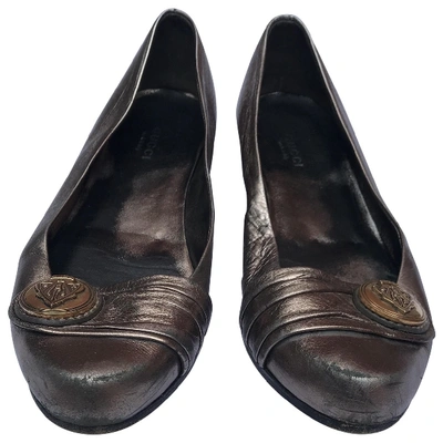 Pre-owned Gucci Leather Ballet Flats
