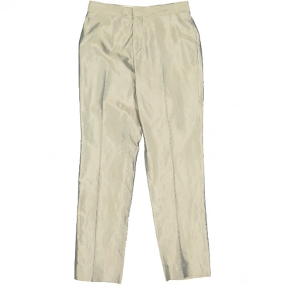 Pre-owned Gucci Silk Chino Pants In Beige