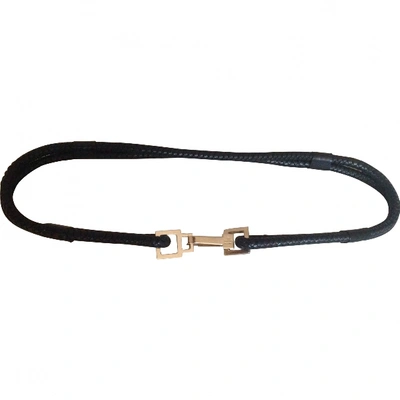 Pre-owned Gucci Leather Belt In Black