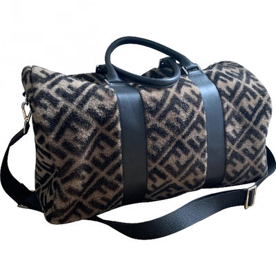 Pre-owned Fendi Brown Wool Travel Bag
