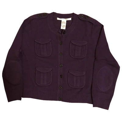 Pre-owned Diane Von Furstenberg Wool Cardigan In Purple