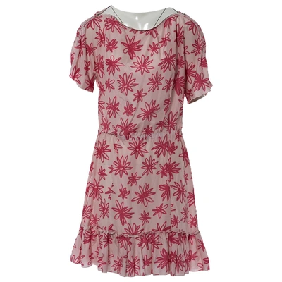 Pre-owned Nina Ricci Silk Mini Dress In Pink