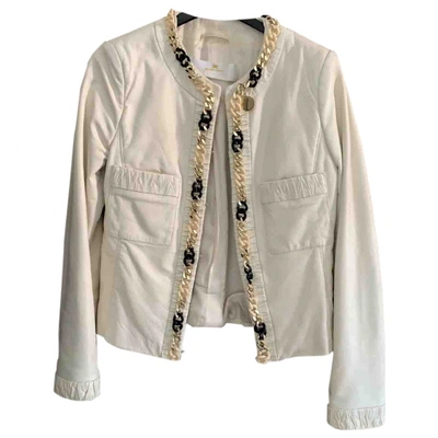 Pre-owned Elisabetta Franchi White Leather Jacket