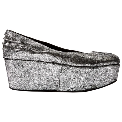 Pre-owned Won Hundred Leather Heels In Silver