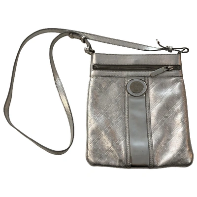 Pre-owned Versace Leather Crossbody Bag In Silver