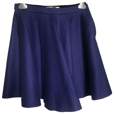 Pre-owned Msgm Wool Skirt In Blue