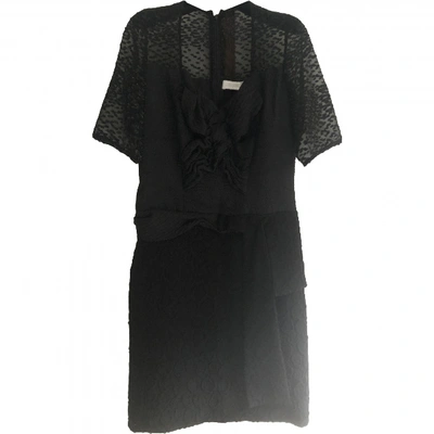 Pre-owned Michael Van Der Ham Silk Mini Dress In Black