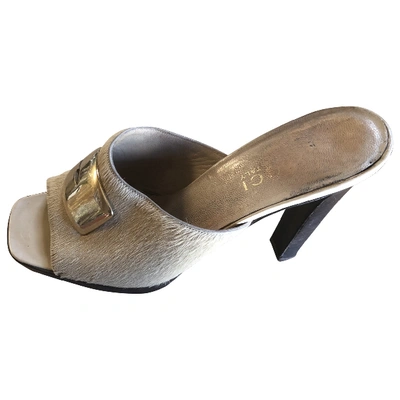 Pre-owned Gucci Beige Pony-style Calfskin Sandals