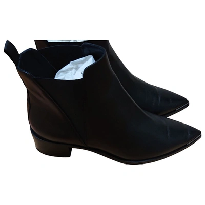 Pre-owned Acne Studios Jensen / Jenny Leather Ankle Boots In Black