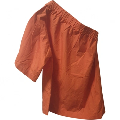 Pre-owned Msgm Orange Cotton Top