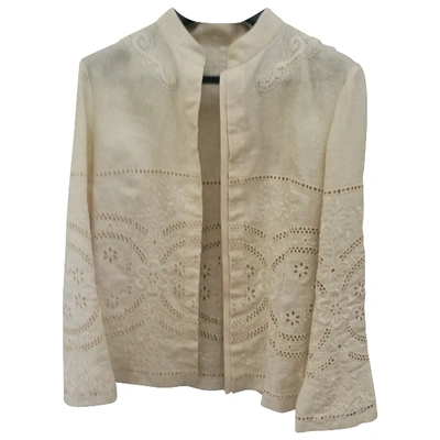 Pre-owned Dolce & Gabbana Linen Jacket In Ecru